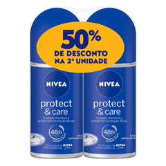 Desodorante Antitranspirante Nivea Protect & Care Roll-On, 2 Unidades Com 50Ml Cada