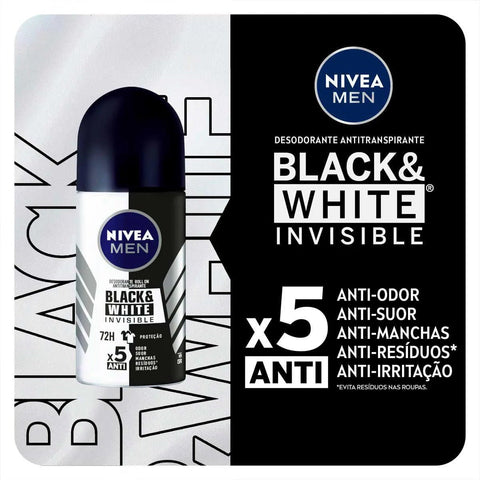 Desodorante Antitranspirante Roll On Nivea Invisible for Black & White 50ml