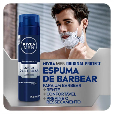 Espuma Para Barbear Nivea Men Original Protect 200Ml