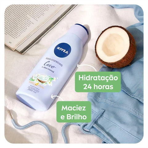 Hidratante Corporal Nivea Óleos Essenciais Coco e Óleo de Monoi Com 200Ml