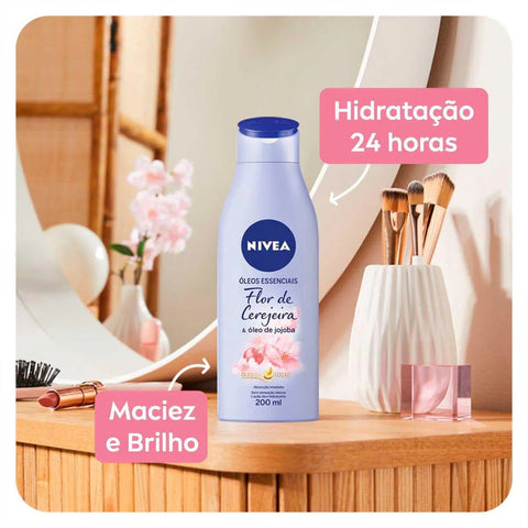Hidratante Corporal Nivea Óleos Essenciais Flor de Cerejeira e Óleo de Jojoba Com 200Ml