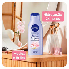 Hidratante Corporal Nivea Óleos Essenciais Flor de Cerejeira e Óleo de Jojoba Com 400Ml