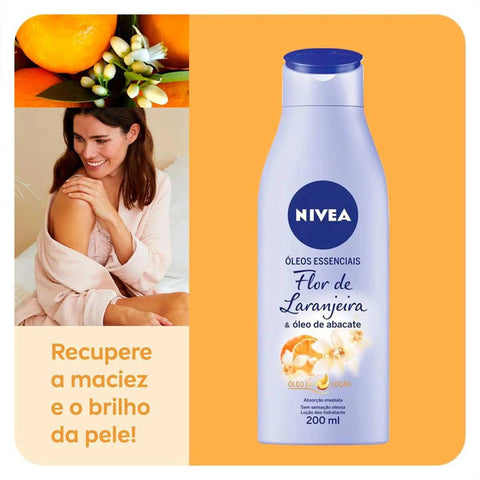 Hidratante Corporal Nivea Óleos Essenciais Flor de Laranjeira e Óleo de Abacate Com 200Ml