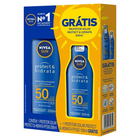 Kit Nivea Sun Protetor Solar Protect&Hidrata  FPS 50 - 200 mL + 100 mL
