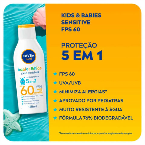 Kit Nivea Sun Protetor Solar Protect&Hidrata + Protetor Solar Kids Sensitive  FPS 50 - 200 mL + 100 mL