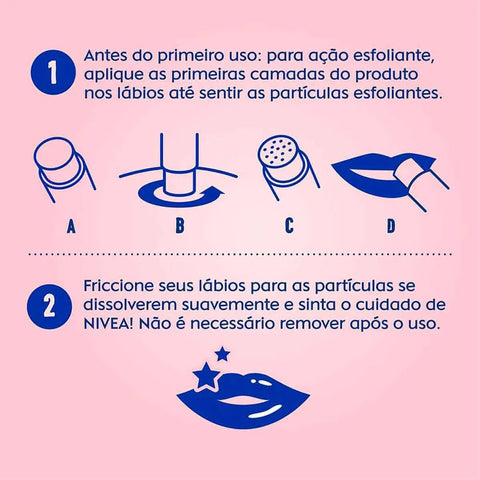 Nivea Balsamo Esfoliante Labial Rosa Mosqueta 4.8G