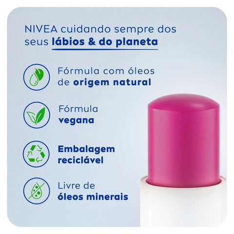 Protetor Labial Nivea Amora Shine Com Cor 4,8G