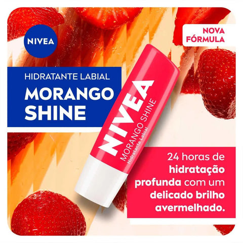 Protetor Labial Nivea Lipe Care Morango 4,8G