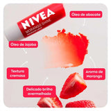 Protetor Labial Nivea Lipe Care Morango 4,8G