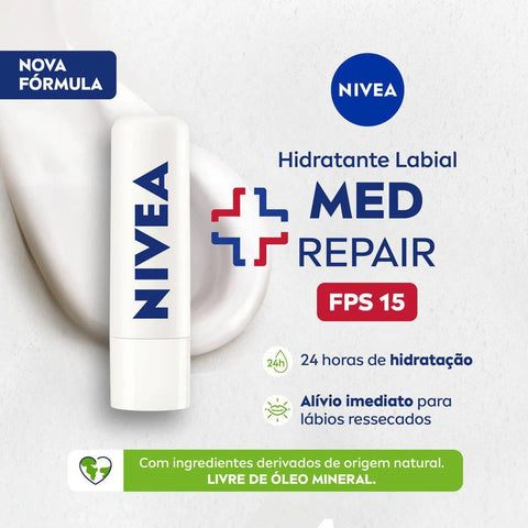 Protetor Labial Nivea Med Repair  FPS 15 - 4,8 g
