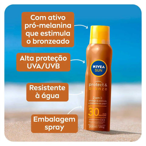 Protetor Solar Corporal Nivea Sun Protect & Bronze  FPS 30 - 200 mL (A1)