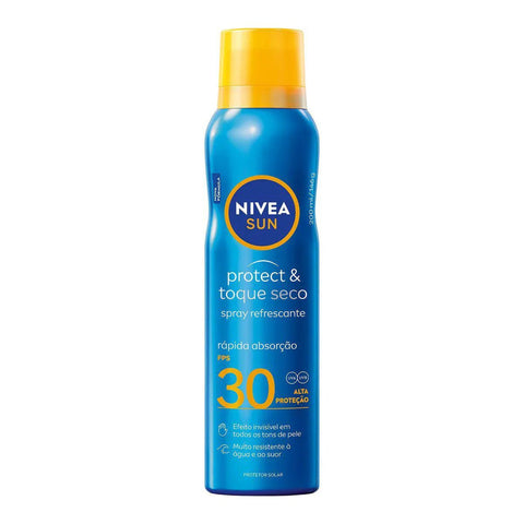 Protetor Solar Corporal Nivea Sun Protect & Toque Seco Spray  FPS 30 - 200 mL