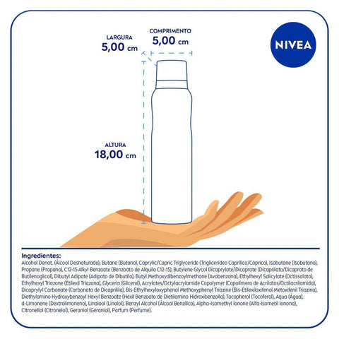 Protetor Solar Corporal Nivea Sun Protect & Toque Seco Spray  FPS 30 - 200 mL