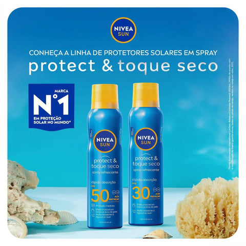 Protetor Solar Corporal Nivea Sun Protect & Toque Seco Spray  FPS 30 - 200 mL