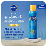 Protetor Solar Corporal Nivea Sun Protect & Toque Seco Spray  FPS 50 - 200 mL