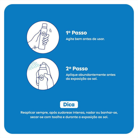Protetor Solar Corporal Nivea Sun Protect & Toque Seco Spray  FPS 50 - 200 mL