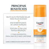 Protetor Solar Facial Eucerin Oil Control Tinted  Claro - FPS 70 - 50 mL