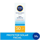 Protetor Solar Facial Nivea Sun Beauty Expert  Com Cor - FPS 50 - 50 g