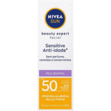 Protetor Solar Facial Nivea Sun Beauty Expert Sensitive Anti-Idade  Sensível  FPS 50 - 50 g