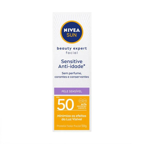 Protetor Solar Facial Nivea Sun Beauty Expert Sensitive Anti-Idade  Sensível  FPS 50 - 50 g