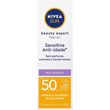 Protetor Solar Facial Nivea Sun Beauty Expert Sensitive Anti-Idade  Sensível  FPS 50 - 50 g
