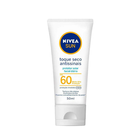 Protetor Solar Facial Nivea Sun Toque Seco Antissinais  FPS 60 - 50 mL