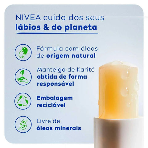 Protetor Solar Labial Nivea Sun Protect Alta Proteção  FPS 30 - 4,8 g