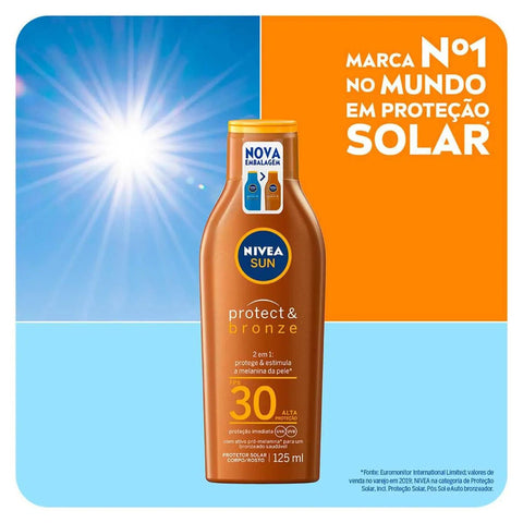 Protetor Solar Nivea Sun Protect & Bronze  FPS 30 - 125 mL