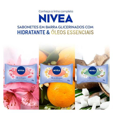 Sabonete Glicerinado Nivea Flor de Cerejeira e Óleos Essenciais, Barra, 1 Unidade Com 85G