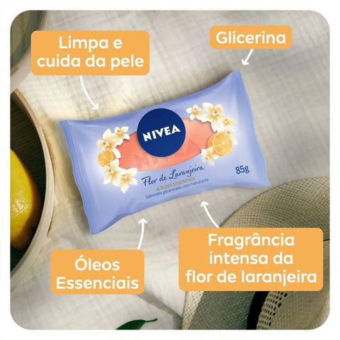 Sabonete Glicerinado Nivea Flor de Laranjeira e Óleos Essenciais, Barra, 1 Unidade Com 85G
