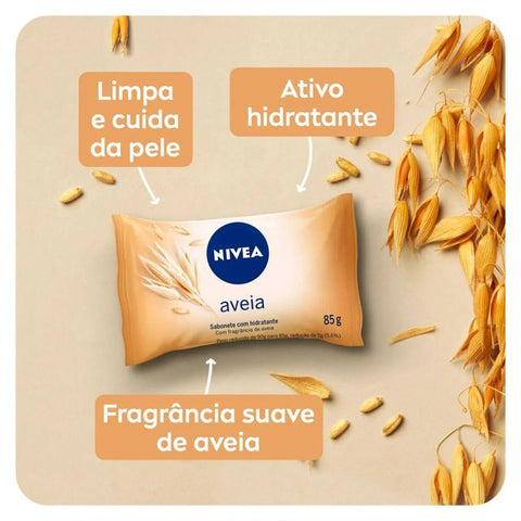 Sabonete Hidratante Nivea Aveia, Barra, 1 Unidade Com 85G