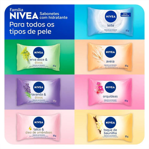 Sabonete Hidratante Nivea Aveia, Barra, 1 Unidade Com 85G