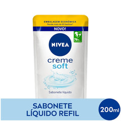 Sabonete Nivea Creme Soft Líquido, Refil, 1 Unidade Com 200Ml