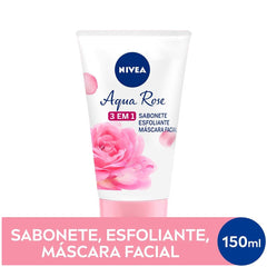 Sabonete Nivea Líquido Esfoliante Facial 3 Em 1 Aqua Rose 150 Ml