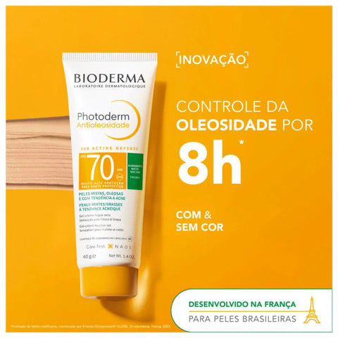 Protetor Solar Facial Bioderma Photoderm Antioleosidade  Médio - FPS 70 - 40 g