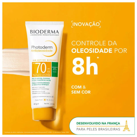 Protetor Solar Facial Bioderma Photoderm Antioleosidade  Muito Claro - FPS 70 - 40 g