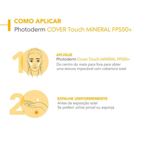 Protetor Solar Facial Bioderma Photoderm Cover Touch Mineral  Escuro - FPS 50+ Escuro - 40 g