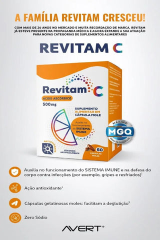 Kit Revitam Vitamina C (Biolab)  500mg - 6 x 60 Unidades - Cápsula