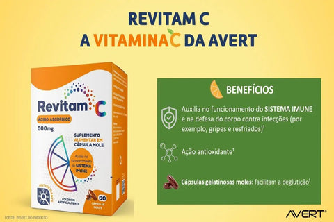 Kit Revitam Vitamina C (Biolab)  500mg - 6 x 60 Unidades - Cápsula