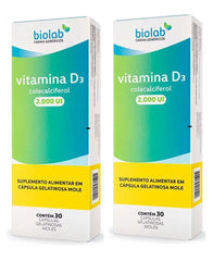 Kit Vitamina D3 (Biolab)  2.000UI - 2 x 30 Unidades - Cápsula