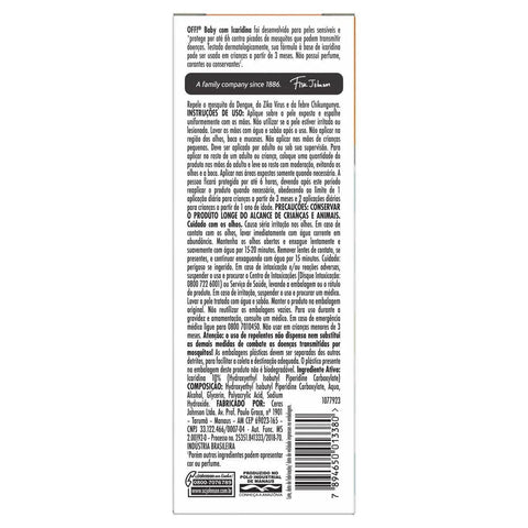 Repelente Off! Baby 3+ Meses, 117G