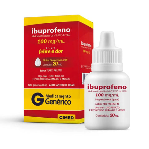 Ibuprofeno (Cimed)  100mg/mL - 20 mL - Suspensão
