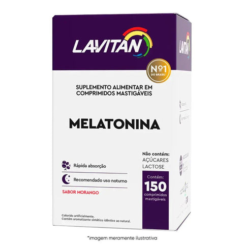 Lavitan Melatonina  Morango - 150 Unidades - Comprimido