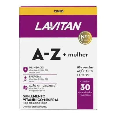 Polivitamínico Lavitan A-Z Mulher  30 Unidades - Comprimido