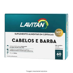 Polivitamínico Lavitan Cabelos e Barba  60 Unidades - Cápsula