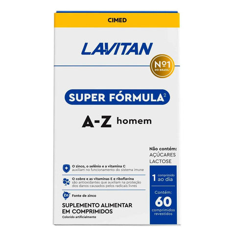Polivitamínico Lavitan Super Fórmula A-Z Homem  60 Unidades - Comprimido