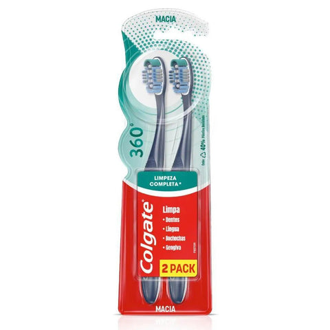 Escova de Dente Colgate 360º Macia, Leve 2 Pague 1