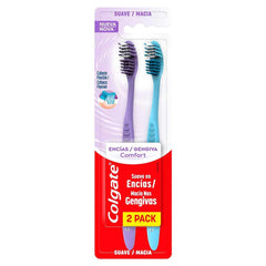 Escova de Dente Colgate Gengiva Comfort Suave, Macia, Sortida Com 2 Unidades