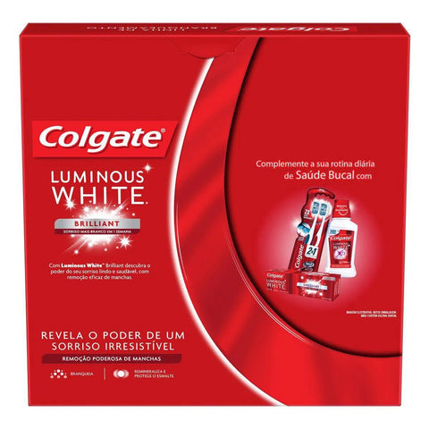 Kit Pasta de Dente + Enxaguante Colgate Luminous White  3 x 70 g + 250 mL