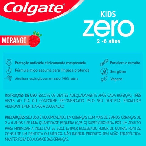 Pasta de Dente Colgate Kids  2 a 6 Anos - Sabor Morango - 70 g